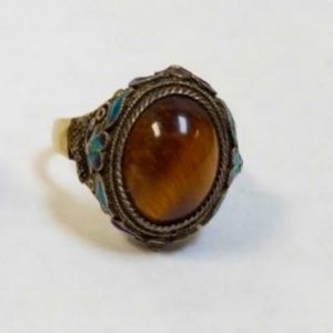 Tigers eye Sterling gemstone ring